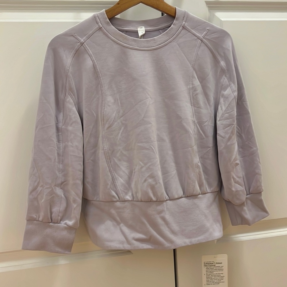 LULU Lemon Light Purple Softstreme Ribbed Hem Pullover